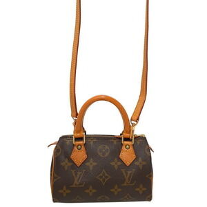 Louis Vuitton Monogram 2way Leather Speedy Bag Brown